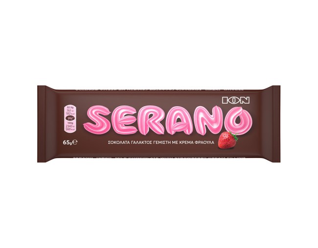 ΙΟΝ SERANO ΣΟΚΟΛΑΤΑ ΓΑΛΑΚΤΟΣ ΜΕ ΚΡΕΜΑ ΦΡΑΟΥΛΑ 65gr