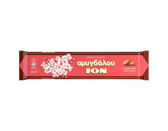 ΙΟΝ ΣΟΚΟΛΑΤΑ ΓΑΛΑΚΤΟΣ ΜΕ ΟΛΟΚΛΗΡΑ ΑΜΥΓΔΑΛΑ 100gr