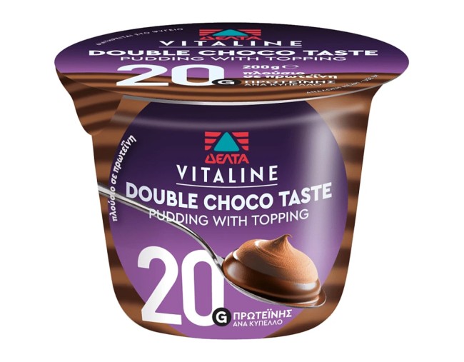 ΔΕΛΤΑ  VITALINE DOUBLE CHOCO PUDDING 20gr ΠΡΩΤΕΙΝΗΣ 200gr