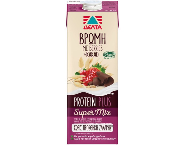 ΔΕΛΤΑ PROTEIN PLUS ΡΟΦΗΜΑ ΒΡΩΜΗΣ ΜΕ BERRIES & ΚΑΚΑΟ 1lt