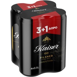 KAISER PILSNER ΜΠYΡΑ KOYTI 3+1 ΔΩΡΟ 4x500ml KAISER PILSNER ΜΠYΡΑ KOYTI 3+1 ΔΩΡΟ 4x500ml
