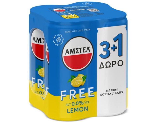 ΑΜΣΤΕΛ FREE LEMON ΜΠΥΡΑ 3+1 ΔΩΡΟ 4x330ml