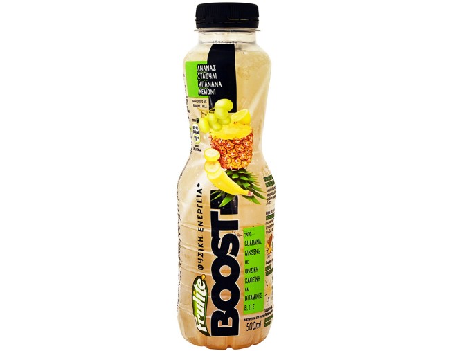 FRULITE BOOST ΦΥΣΙΚΟΣ ΧΥΜΟΣ ΑΝΑΝΑΣ ΣΤΑΦΥΛΙ ΜΠΑΝΑΝΑ & ΛΕΜΟΝΙ 500ml