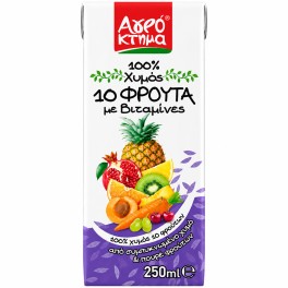 ΑΓΡΟΚΤΗΜΑ ΧΥΜΟΣ 10 ΦΡΟΥΤΑ 250ml