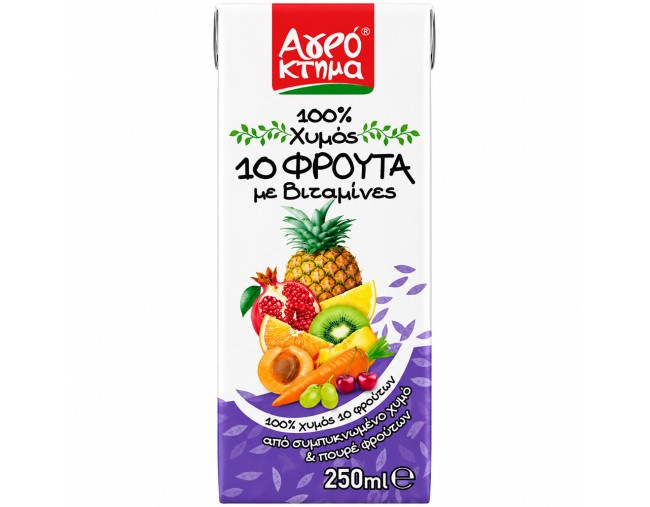 ΑΓΡΟΚΤΗΜΑ ΧΥΜΟΣ 10 ΦΡΟΥΤΑ 250ml