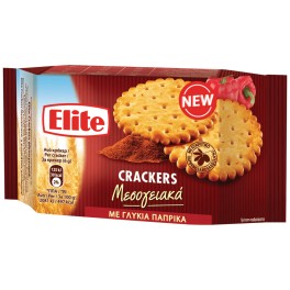 ELITE CRACKERS ΜΕΣΟΓΕΙΑΚΑ ΜΕ ΓΛΥΚΙΑ ΠΑΠΡΙΚΑ 105gr ELITE CRACKERS ΜΕΣΟΓΕΙΑΚΑ ΜΕ ΓΛΥΚΙΑ ΠΑΠΡΙΚΑ 105gr