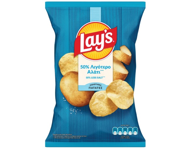 LAY'S ΠΑΤΑΤΑΚΙΑ ΜΕ 50% ΛΙΓΟΤΕΡΟ ΑΛΑΤΙ 120gr