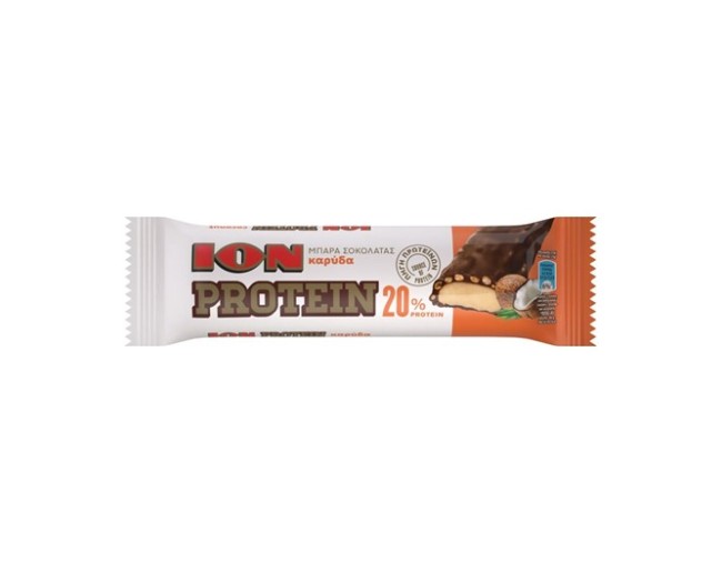 ION PROTEIN 20% ΜΠΑΡΑ ΣΟΚΟΛΑΤΑΣ ME ΚΑΡΥΔΑ 50gr