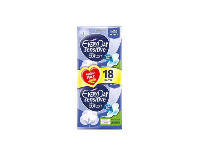 EVERYDAY SENSITIVE WITH COTTON SUPER ULTRA PLUS 18τμχ