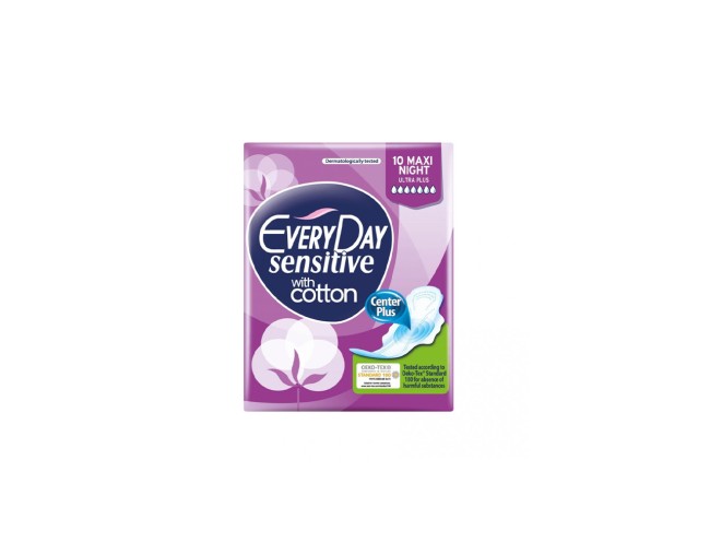 EVERYDAY SENSITIVE WITH COTTON MAXI NIGHT ULTRA PLUS 10τεμ